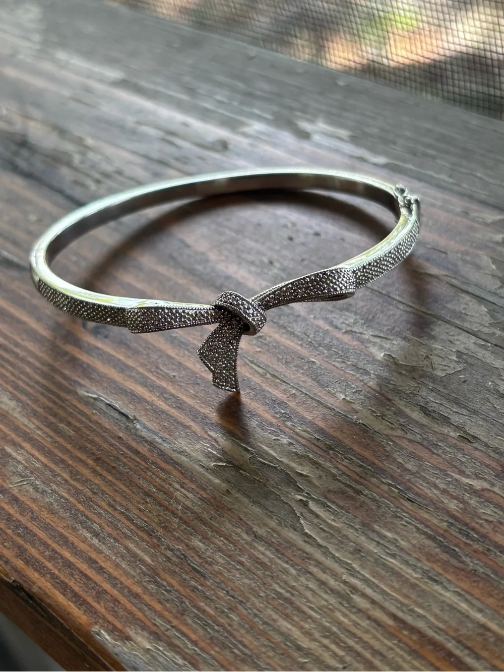 Sterling Silver Diamond Pave Bangle Bracelet